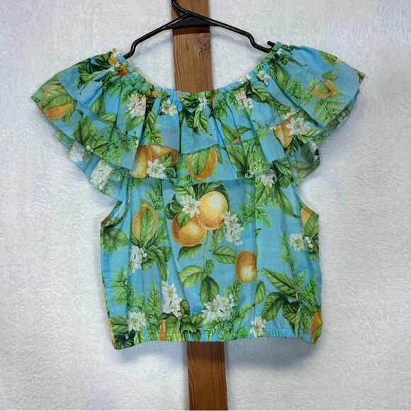 BB Dakota by Steve Madden Zest For Life Lemon Print Off Shoulder Top Size S - Picture 6 of 9